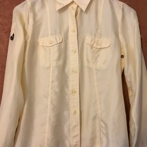 Gap Pretty Bright Yellow XS Silky Blouse